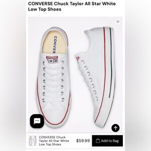 Converse All Star Chuck Taylor White Low - Women’s Size 8.5 | Men’s Size 6.5